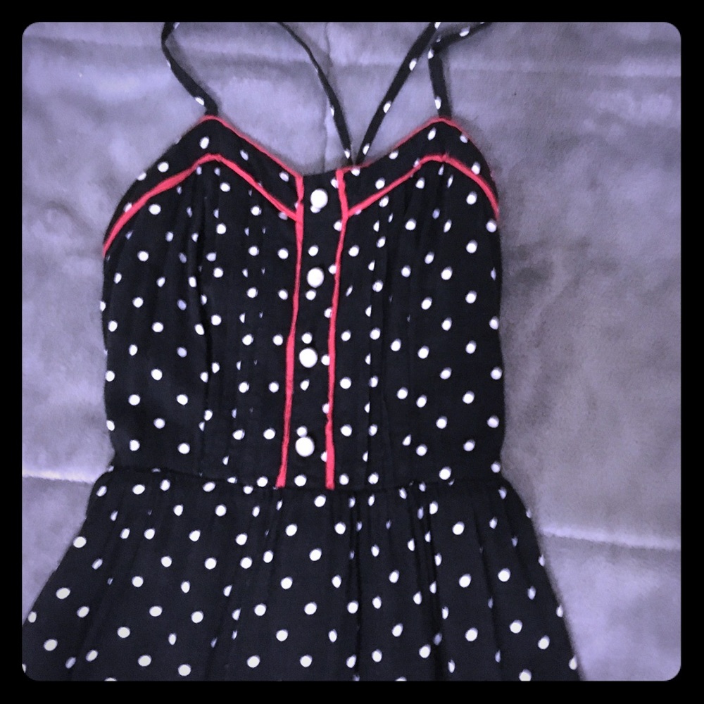 Black Dress with White Polka Dots